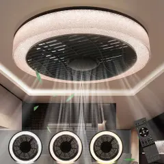 NETTLIFE LED stropni ventilator z lučjo – 39,5 cm, moderno, veliko in tiho, daljinec, časovnik, 34 W, 3000K–6000K z možnostjo zatemnitve