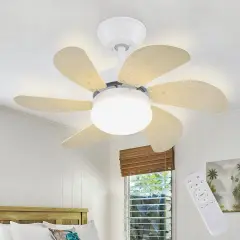 NETTLIFE Stropni ventilator z lučjo, daljinski upravljalnik, tih, s časovnikom, 6 lopatic, za spalnico