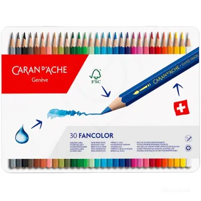 BARVICE CARAN D'ACHE FANCOLOR AQUAREL SET 30 BARV