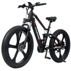Električni skuter Randride YX90M 26" z debelimi pnevmatikami: motor z močjo 1000 W, baterija 48 V 13,6 Ah, doseg 60 km, hidravlične zavore Shimano