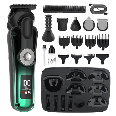 6-v-1 večnamenski komplet strižnikov za lase Black+Green