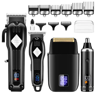 Komplet strižnika za lase 4-v-1 973A za profesionalno nego Black