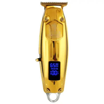 Prenosni kovinski strižnik las VGR V-220 5W USB z LCD zaslonom (zlat)