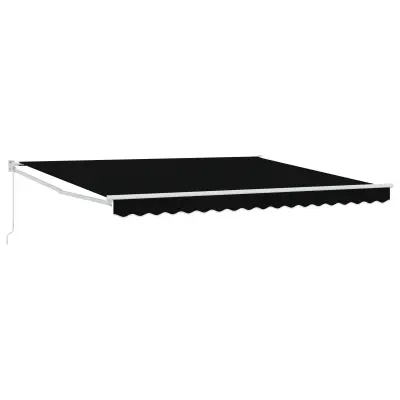 vidaXL ročna retraktibilna tenda črna 400x300 cm