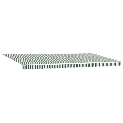 vidaXL Zelena in bela ročna retraktibilna tenda 600x350 cm