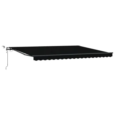 vidaXL Samodejna retraktibilna tenda z LED črna 450x350 cm