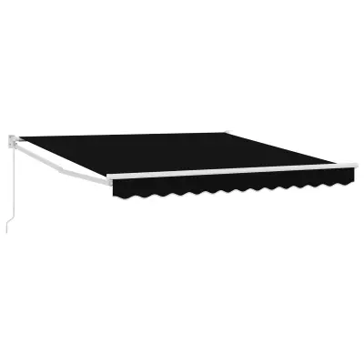 vidaXL Ročna retractabilna tenda Črna 350x250 cm