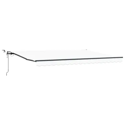 vidaXL Avtomatska retraktibilna tenda z LED Belo 450x350 cm