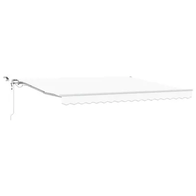 vidaXL Avtomatska Retraktibilna Tenda z LED Belo 400x300 cm