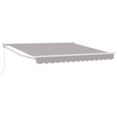 vidaXL ročna retraktibilna tenda svetlo siva 350x250 cm