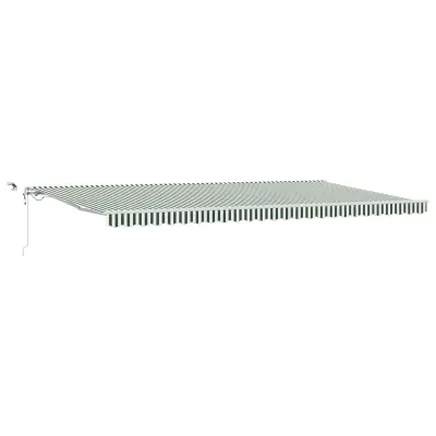 vidaXL Avtomatska retraktibilna tenda z LED zeleno in belo 600x350 cm