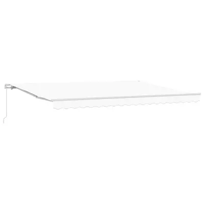 vidaXL Ročna Retraktibilna Tenda Bela 450x350 cm