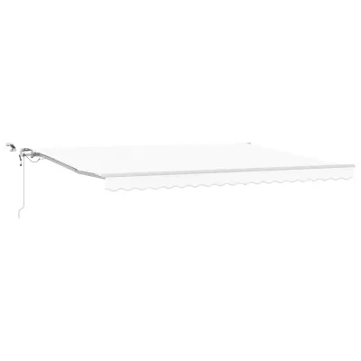 vidaXL avtomatska retraktibilna tenda z LED Bela 450x300 cm