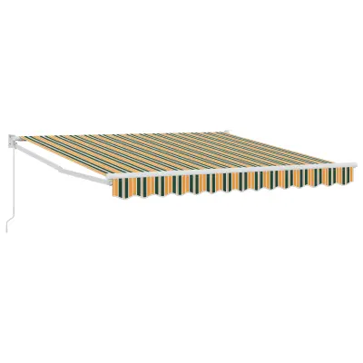 vidaXL Ročna Zložljiva Tenda Zelena in Rumena 350x250 cm