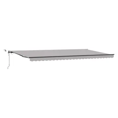 vidaXL avtomatska zložljiva tenda z LED, svetlo siva, 600x300 cm