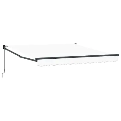 vidaXL Ročna zložljiva tenda Bela 350x250 cm