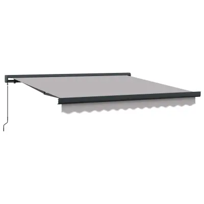 vidaXL Ročna retraktibilna tenda svetlo siva 350x250 cm