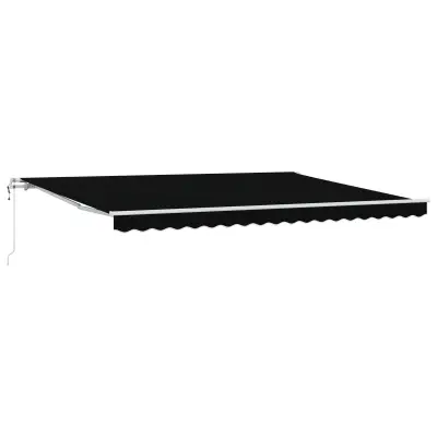 vidaXL Samodejna Retraktibilna Tenda Črna 450x300 cm, VidaXL Nadomestno platno za 4.5x3 m okvir Črna