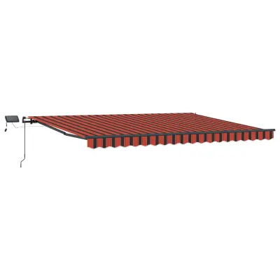 vidaXL ročna retraktibilna tenda z LED oranžna in rjava 400x300 cm