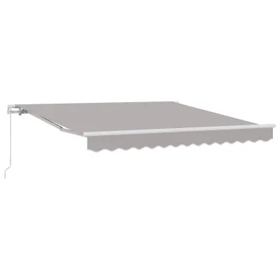 vidaXL Ročna Retraktibilna Tenda Svetlo Siva 350x250 cm