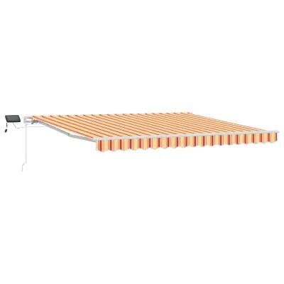 vidaXL ročna retraktivna tenda z LED rumena in oranžna 400x300 cm