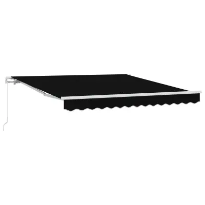 vidaXL ročna retraktibilna tenda črna 350x250 cm
