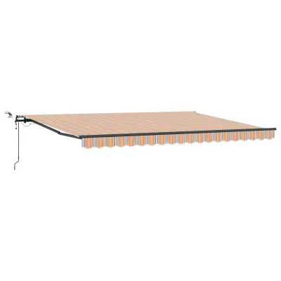 vidaXL Samodejna zložljiva tenda z LED večbarvnimi črtami 450x300 cm