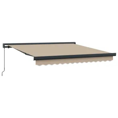 vidaXL Ročna Retraktibilna Tenda Bež 350x250 cm