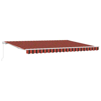 vidaXL Ročna retraktibilna tenda Rdeča in Rjava 450x350 cm