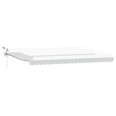 vidaXL Avtomatska retraktibilna tenda z LED belo 500x300 cm