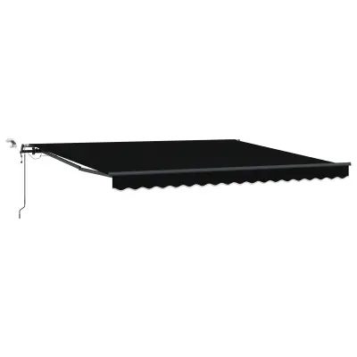 vidaXL Avtomatska Retraktibilna Tenda z LED Črna 400x300 cm