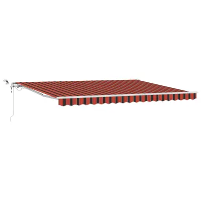 vidaXL Avtomatska retraktibilna tenda z LED oranžna in rjava 450x350 cm