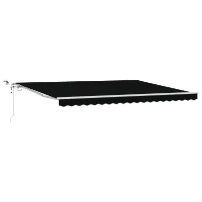 vidaXL Avtomatska retraktibilna tenda z LED v črni barvi 450x300 cm