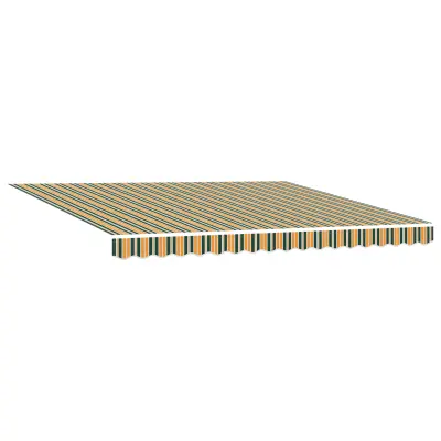 vidaXL Ročna Retraktibilna Tenda Zelena in Rumena 400x300 cm