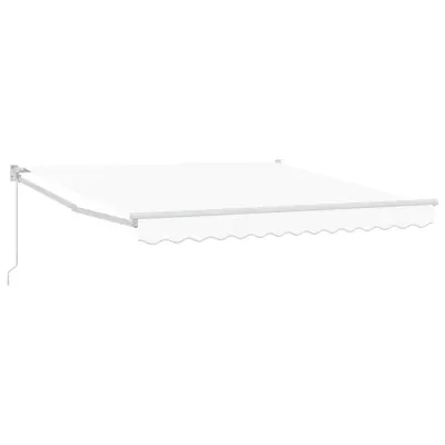 vidaXL ročna retraktibilna tenda Bela 350x250 cm