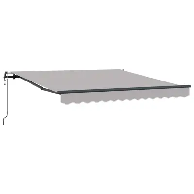 vidaXL Avtomatska retraktibilna tenda Svetlo siva 350x250 cm