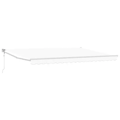 vidaXL Samodejna retraktibilna tenda Bela 450x300 cm