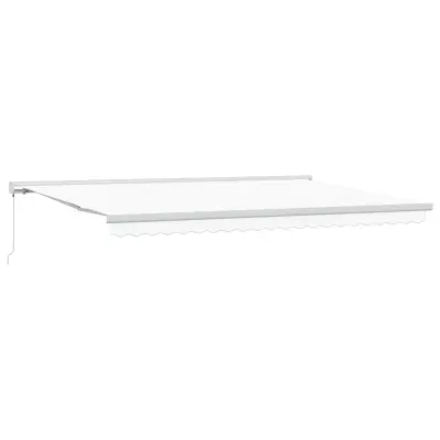 vidaXL Ročna Retrakablna Tenda Bela 500x300 cm