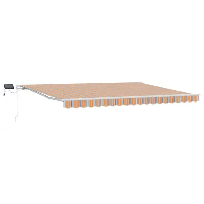 vidaXL Ročna retraktibilna tenda z LED večbarvno črto 450x350 cm