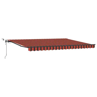 vidaXL Samodejna retraktibilna tenda z LED svetlobo v oranžni in rjavi barvi 450x350 cm