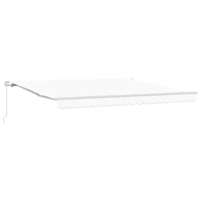 vidaXL Ročno raztegljiva tenda Bela 400x300 cm