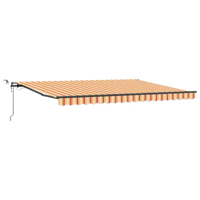 vidaXL Samodejna retractibilna tenda z LED rumena in oranžna 450x350 cm