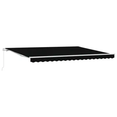 vidaXL Ročna retraktibilna tenda Črna 450x350 cm