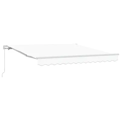 vidaXL Ročna retraktibilna tenda Bela 350x250 cm