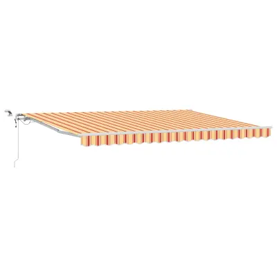 vidaXL Samodejna Retraktibilna Tenda z LED Rumena in Oranžna 450x350 cm