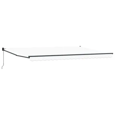 vidaXL Ročna zložljiva terasa Bela 500x300 cm