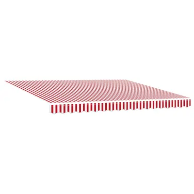 vidaXL Ročni zložljivi senčnik z LED rdečimi in belimi črtami 400x300 cm