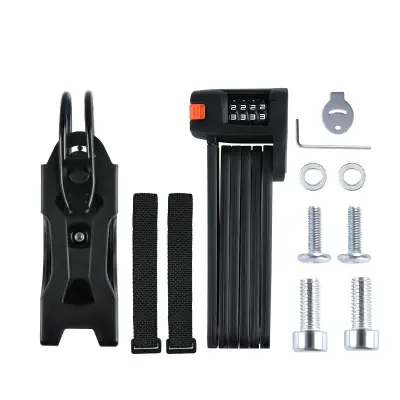 Zložljiva ključavnica za kolo s kodo - črna