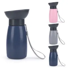 Prenosna steklenica za vodo za hišne ljubljenčke - 600 ml Siva potovalna skodelica