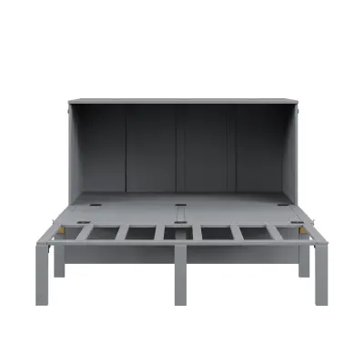 Zložljiva postelja 140x200 cm iz lesa – z letvenim dnom – siva